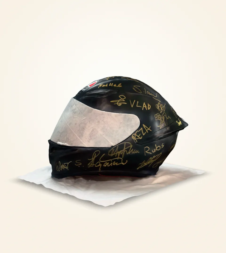 3D signed helmet