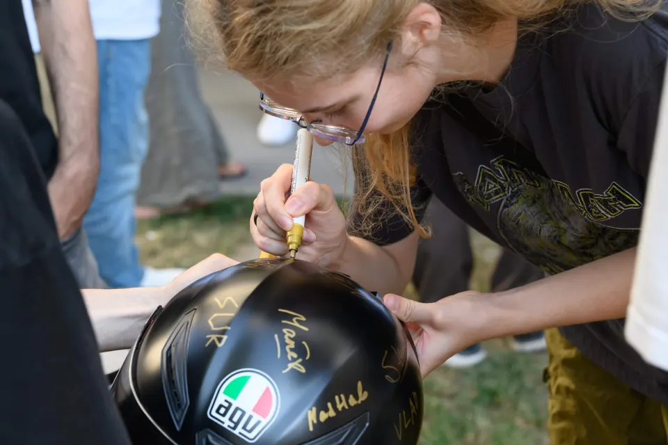 The signed PyData & PyCon Yerevan helmet