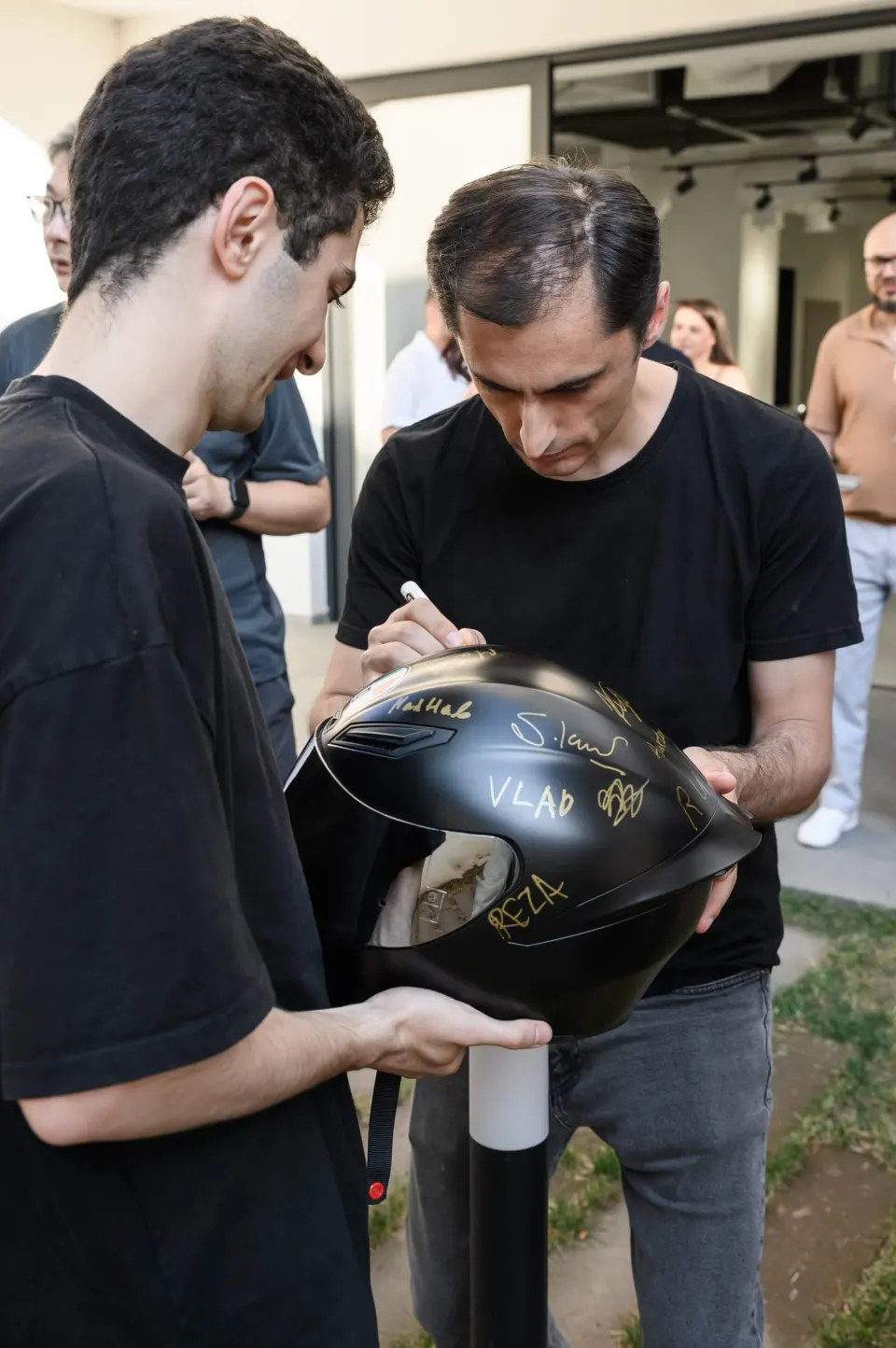The signed helmet