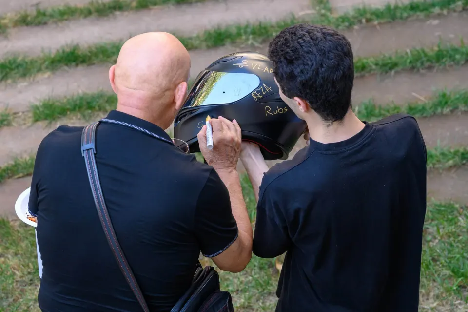 The signed helmet