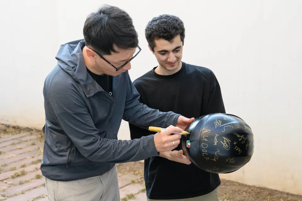 The helmet during the conference