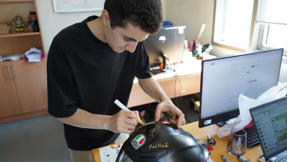 The signed helmet