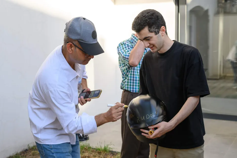 The helmet during the conference