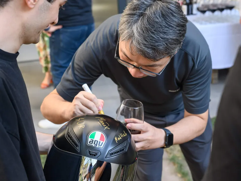 Details of signatures on the helmet